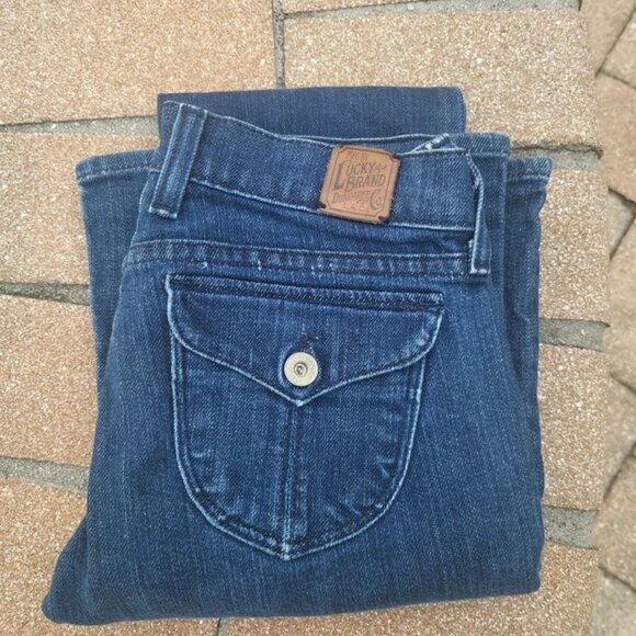 Lucky Brand Women's Reg Inseam Bootcut Low Rise Dark Blue Jeans Sz 0 - Picture 8 of 8